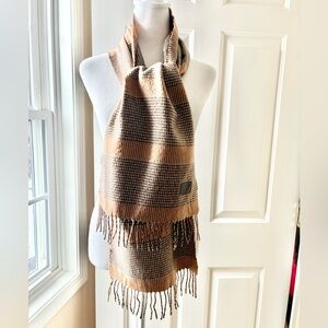 Coach Soft Scarf Houndstooth Pattern with End Fringes